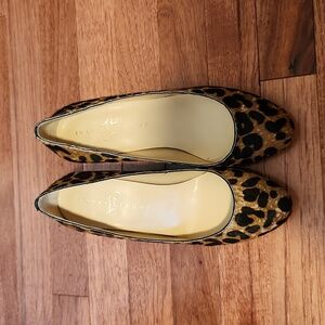 Leopard Print Calf Hair Ivanka Trump Wedge Heels